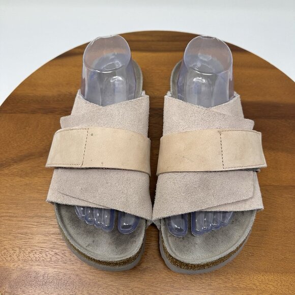 Birkenstock Kyoto Sandals Womens Size 10 Mens 8 EU 41 Tan Nubuck Medium - Picture 3 of 13